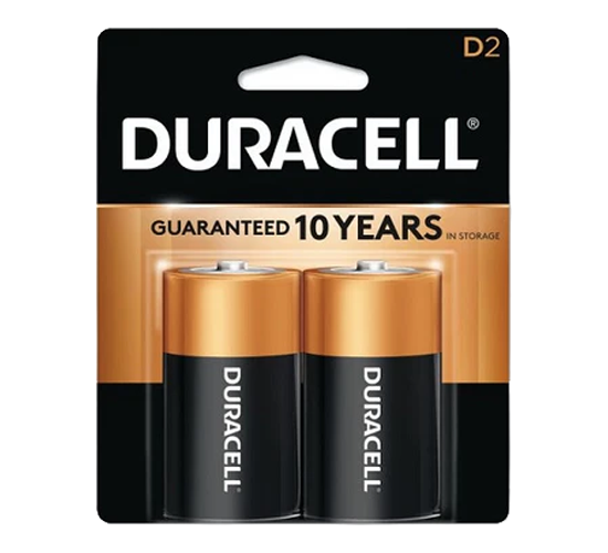Duracell Alkaline D-2 Battery