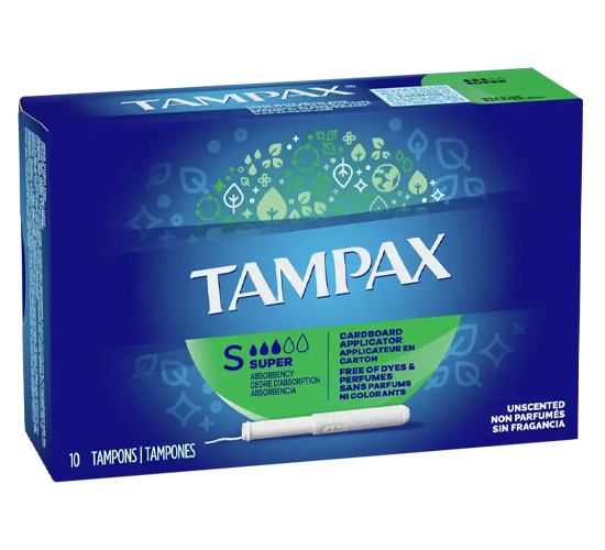 Tampax Super Tampones 10ct 12/pk