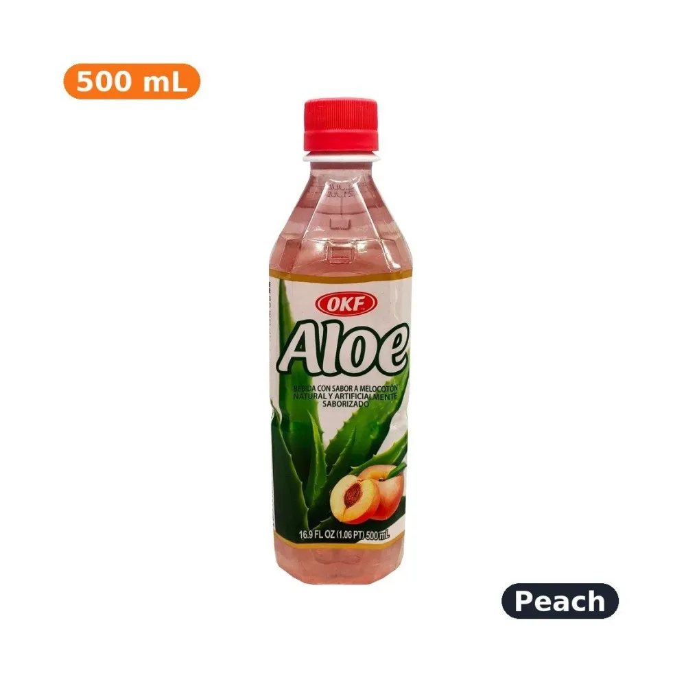 OKF Aloe Peach 500ml. 20/cs