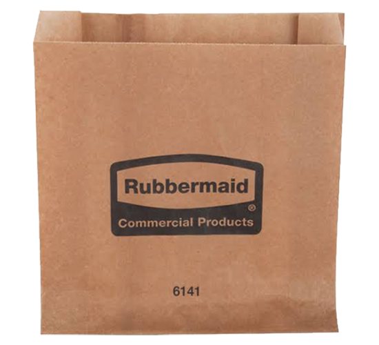 Rubbermaid® Waxed Bag for 6140 Sanitary Napkins, Kraft, 8.75" x 2.75" x 8.5"